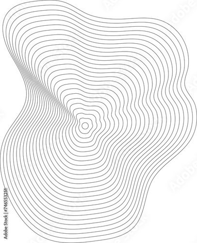 Liquid shape made of lines with blend effect. Modern design