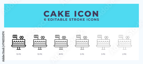 Cake line icon vector illustration. Trendy styles.