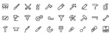 Repair line icon set. Screwdriver, Wrench, Hammer. saw. Automatic service. Vector. eps 10