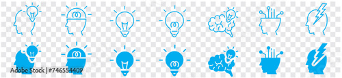 inspiration idea icons collection set editable stroke vector
