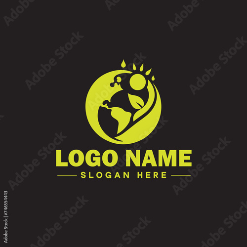  Environmental logo ecologic green nature farm business logo icon editable vector