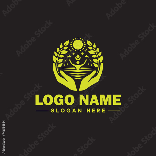  Environmental logo ecologic green nature farm business logo icon editable vector