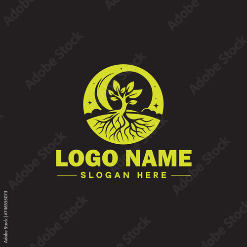  Environmental logo ecologic green nature farm business logo icon editable vector