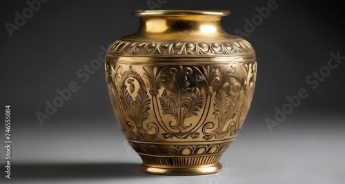  Elegant golden vase with intricate design