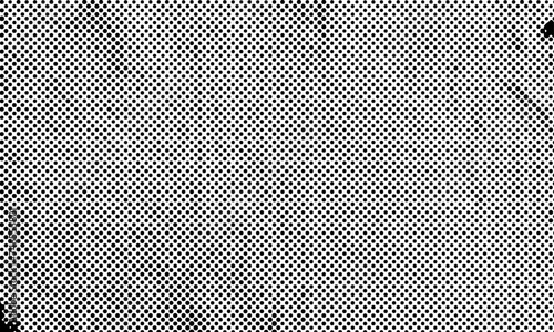 Realistic Dotted Halftone Retro Paper Sheet Print Abstract Grunge Distressed Texture Vector Filter with Transparent Background Grayscale