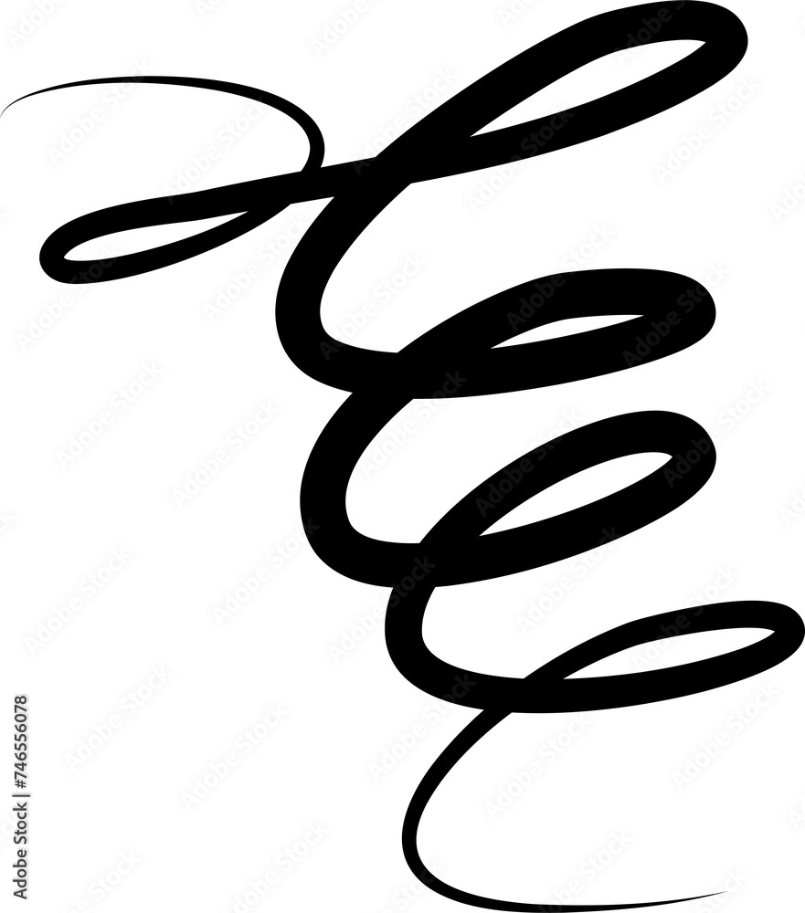 Spiral wave line or curved pattern. Graphic element Spiral wave line or curved pattern. Graphic element
