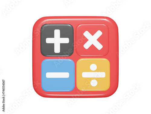 Calculator icon 3d icon illustration