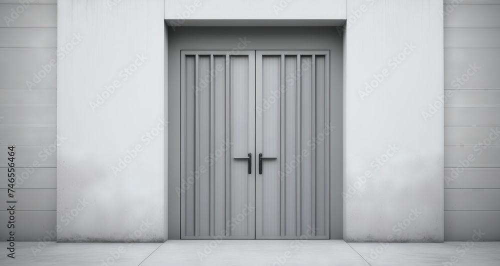 Modern entrance with sleek door and minimalist design Modern entrance with sleek door and minimalist design