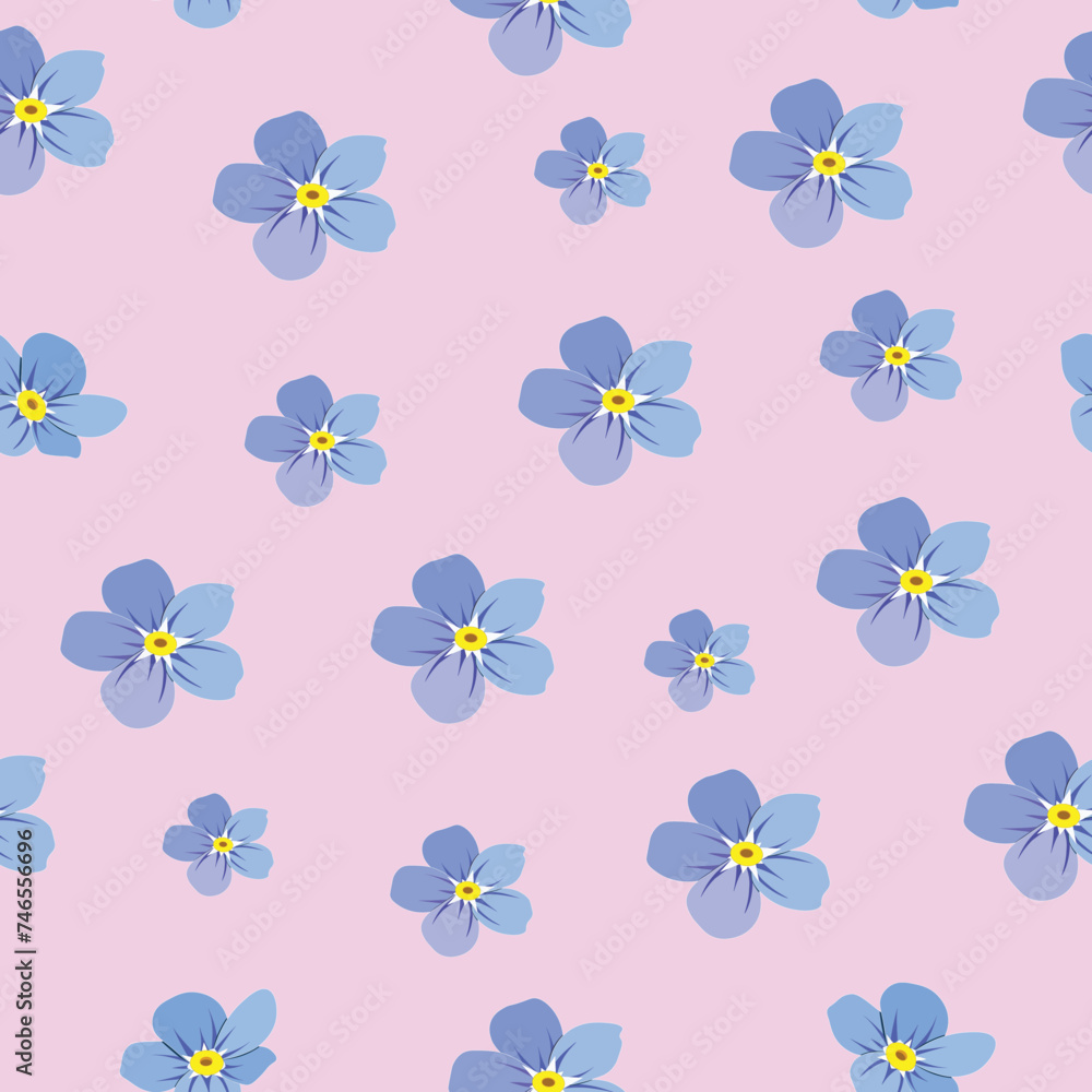 seamless background with forget-me-not flowers vector seamless background with forget-me-not flowers vector