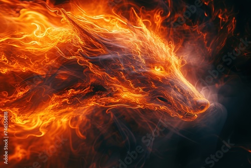 Chimera wolf and dragon fire and ice.