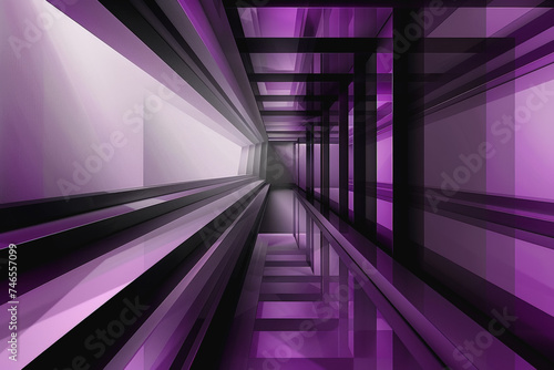 Black and Purple square shape background presentation design. AI Generated