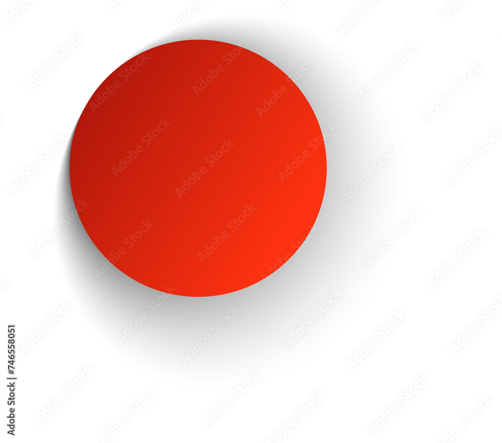 Red paper circle and shadow. Element for design Red paper circle and shadow. Element for design