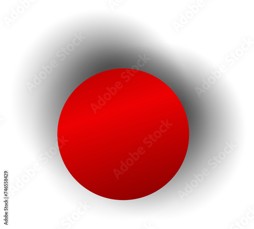 Red paper circle and shadow. Element for design