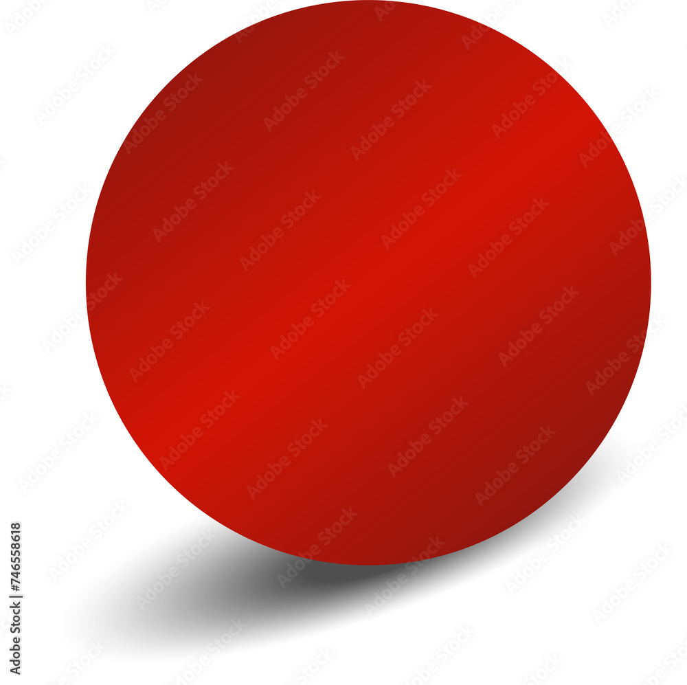 Red paper circle and shadow. Element for design