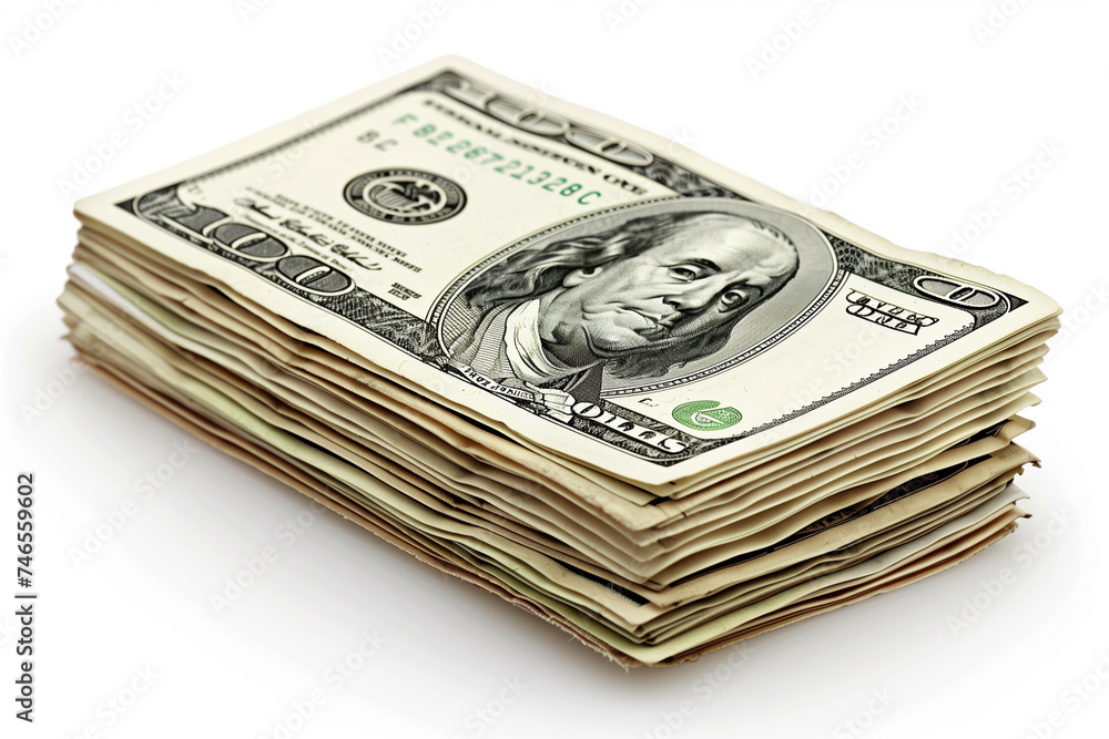 money bill stack, isolated on a white background money bill stack, isolated on a white background