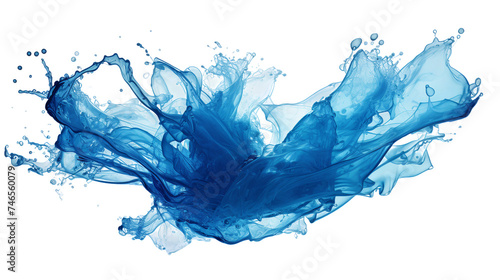 Blue Water Splash on Transparent Background - Dynamic Liquid Motion for Refreshing Designs
