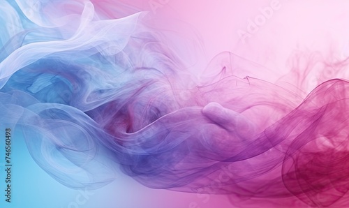 A Vibrant Dance of Pink and Blue Smoke in the Air