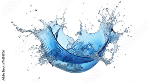 Blue Water Splash on Transparent Background - Dynamic Liquid Motion for Refreshing Designs