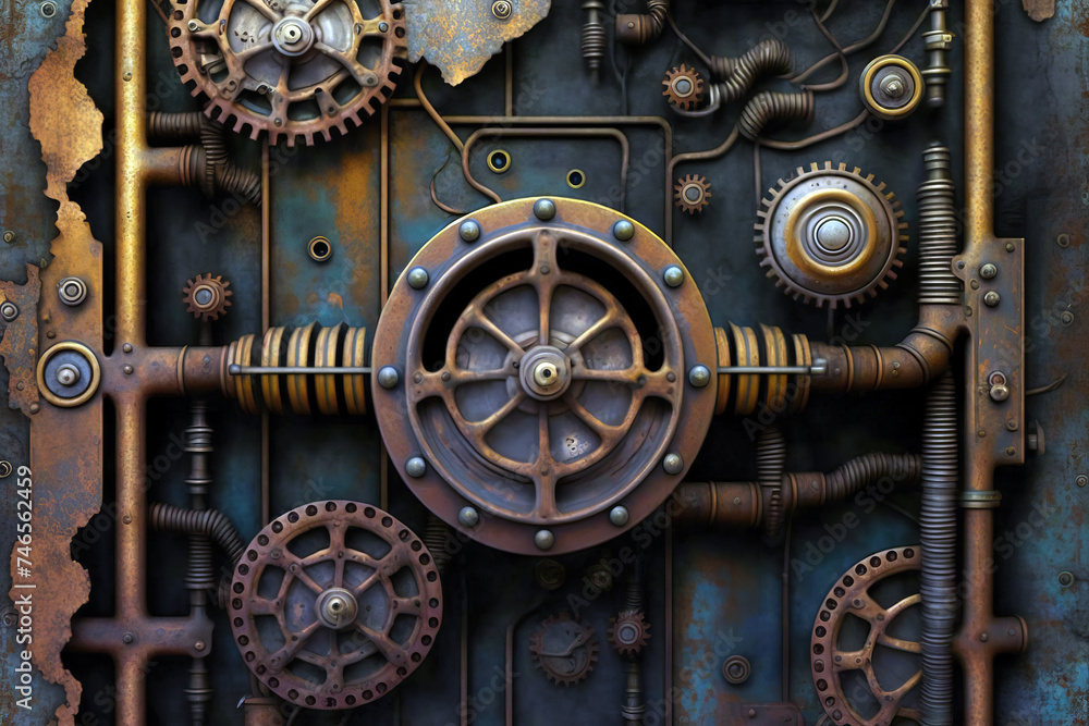 Industrial steampunk theme background