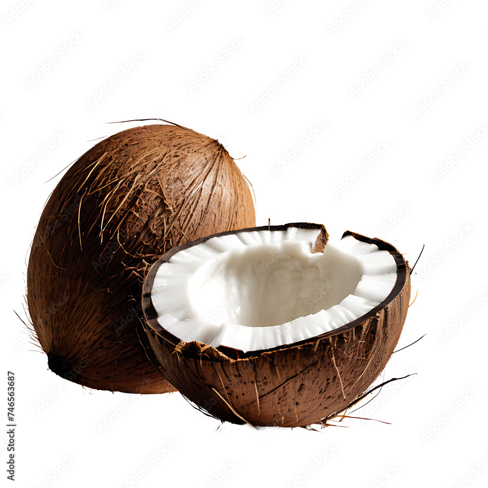 Coconut image isolated on a transparent background PNG photo Coconut image isolated on a transparent background PNG photo