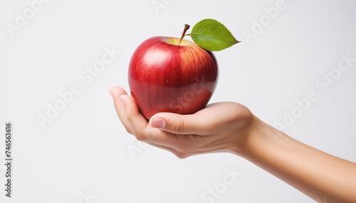 Fresh Apple in Hand: A Vibrant Isolated Illustration