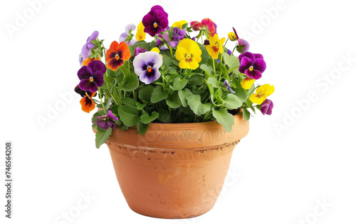 Enhancing Spaces with Pansy Pots On Transparent Background.