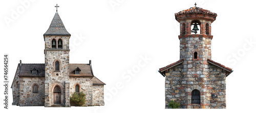 church bell tower isolated on transparent background, element remove background, element for design.