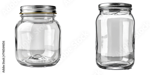 empty glass jar isolated on transparent background, element remove background, element for design.