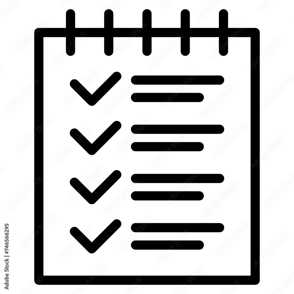 Clipboard witch Checklist, Wishlist Line Icon. Clipboard witch Checklist, Wishlist Line Icon.
