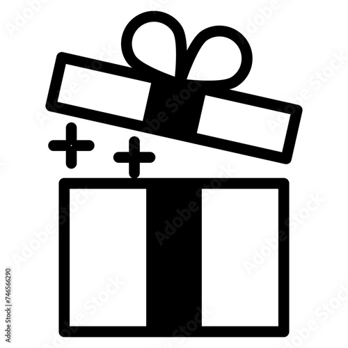 Present gift box icon. Vector elements. Christmas gift icon illustration vector symbol. Surprise present linear design. Stock vector.