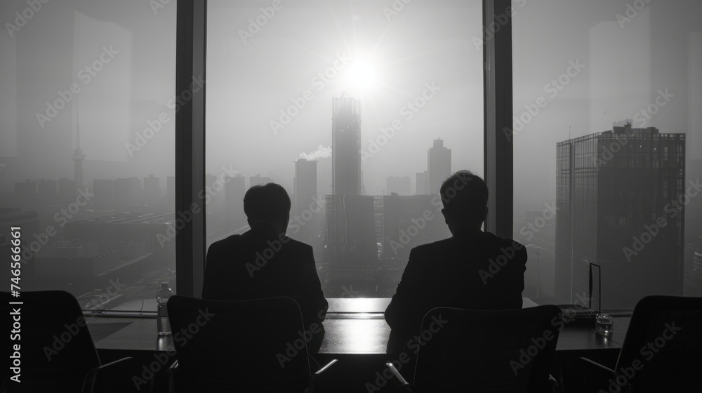 Fototapeta premium Attend company planning seminars, strategize, create, and plan for future success. Analyze market trends, brainstorm ideas, and make plans to determine the future of the company.
