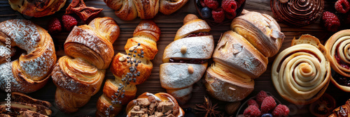 Assortment of freshly baked goods and pastries - Delicious spread of various freshly baked goods, perfect for food lovers and culinary backgrounds