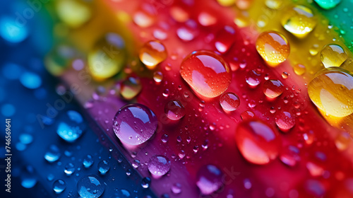 Pictures of water drops on colorful plants
