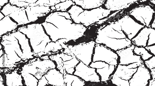 Cracked barren desert earth on transparent background
