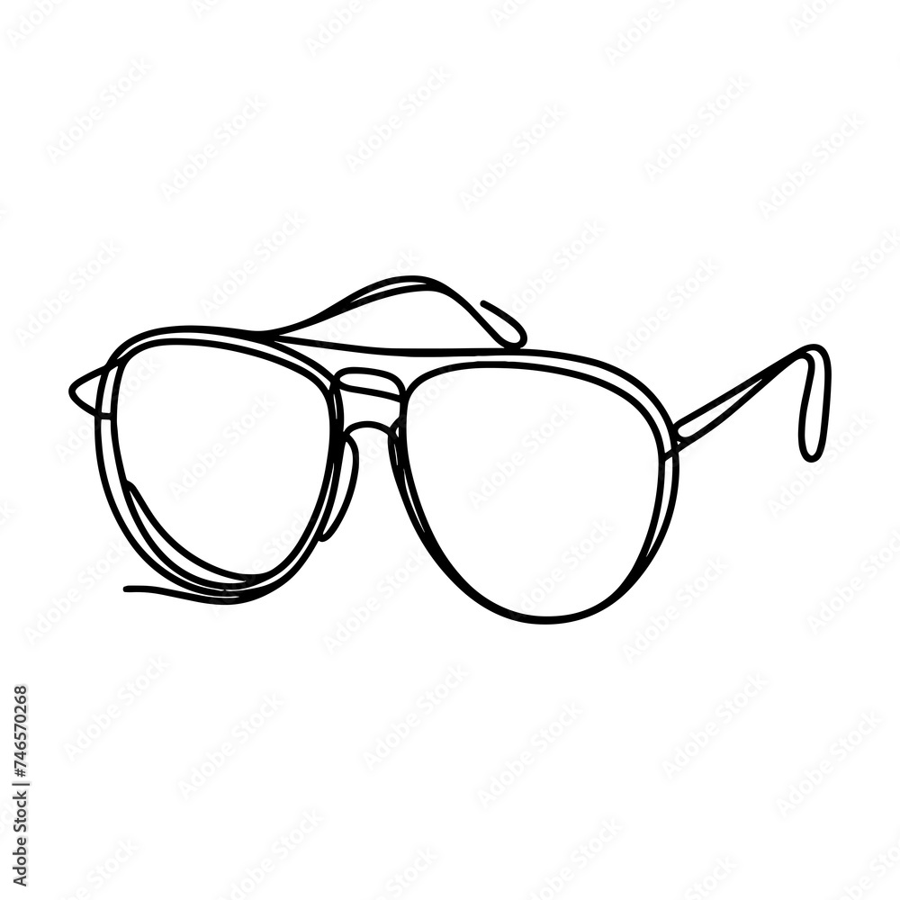 Sunglasses, line drawing style. Sunglasses, line drawing style.