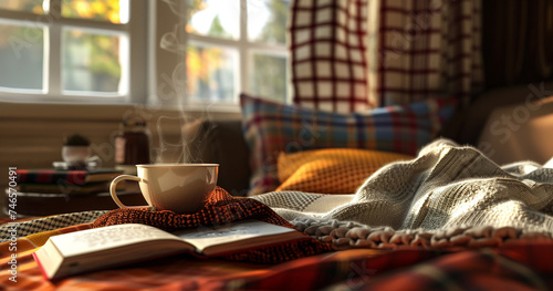 cozy blankets, steaming coffee, and a good book High detailed and high resolution smooth and high quality photo professional photography © Kashif Ali 72