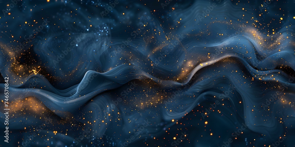 Navy Blue Liquid Swirls with Gold Powder Luxurious Wallpaper Design: Seamless Background. Concept Luxury Wallpaper, Navy Blue Design, Gold Powder Accents, Liquid Swirls, Seamless Background Navy Blue Liquid Swirls with Gold Powder Luxurious Wallpaper Design: Seamless Background. Concept Luxury Wallpaper, Navy Blue Design, Gold Powder Accents, Liquid Swirls, Seamless Background
