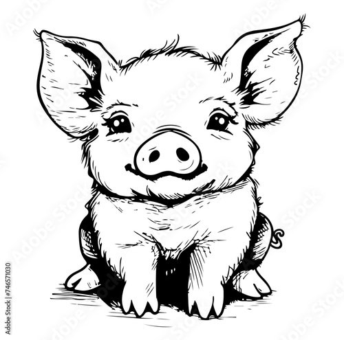 Cute pig vector illustration
