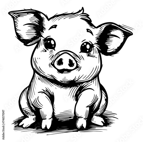 Cute pig vector illustration