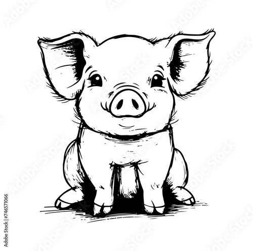Cute pig vector illustration