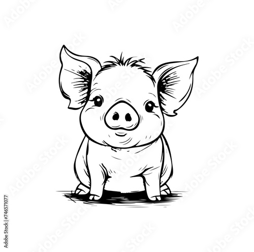 Cute pig vector illustration