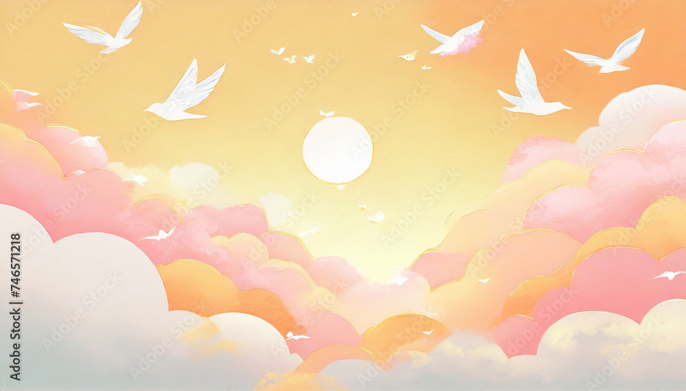 Generative AI Paper Birds and Clouds as Background Generative AI Paper Birds and Clouds as Background