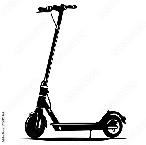 Electric scooter icon silhouette vector illustration, e-scooter