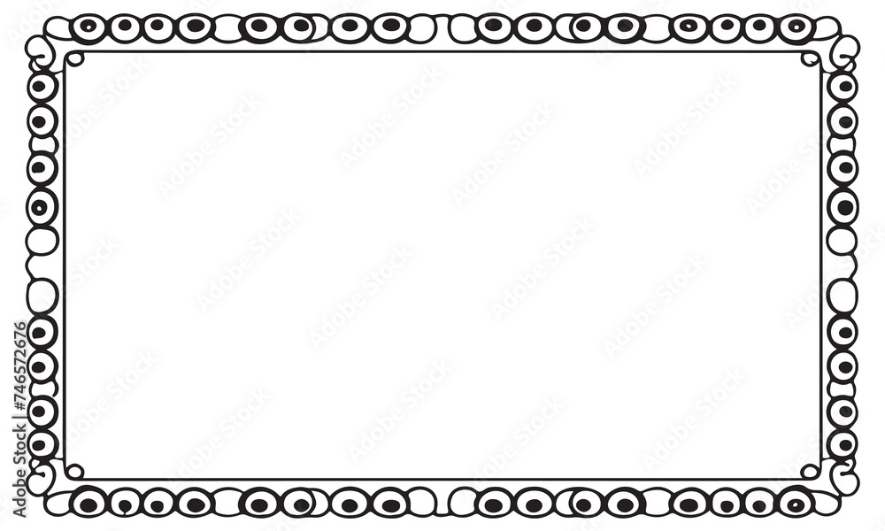 Calligraphic hand drawn doodle floral frame. artistic calligraphy design element.
