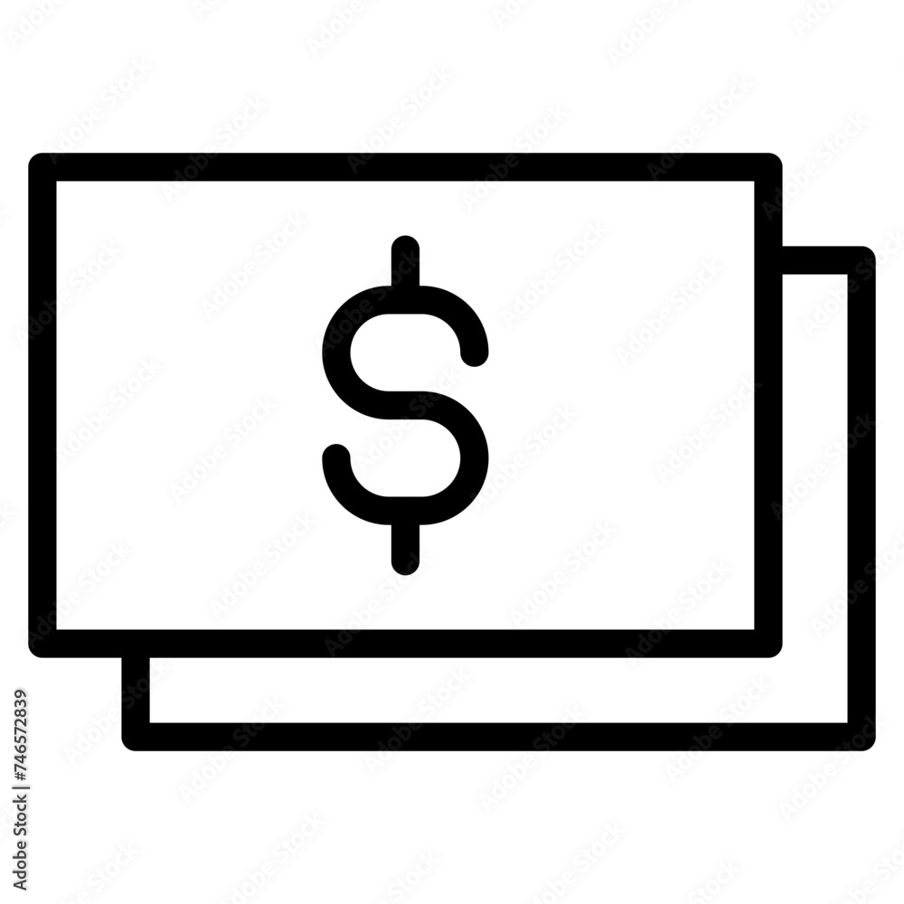 dollar bills stack icon