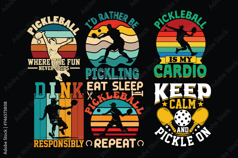 Pickleball tshirt Design Bundle for Male and Female