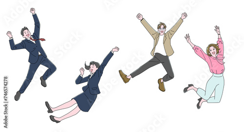 ジャンプする元気な社会人