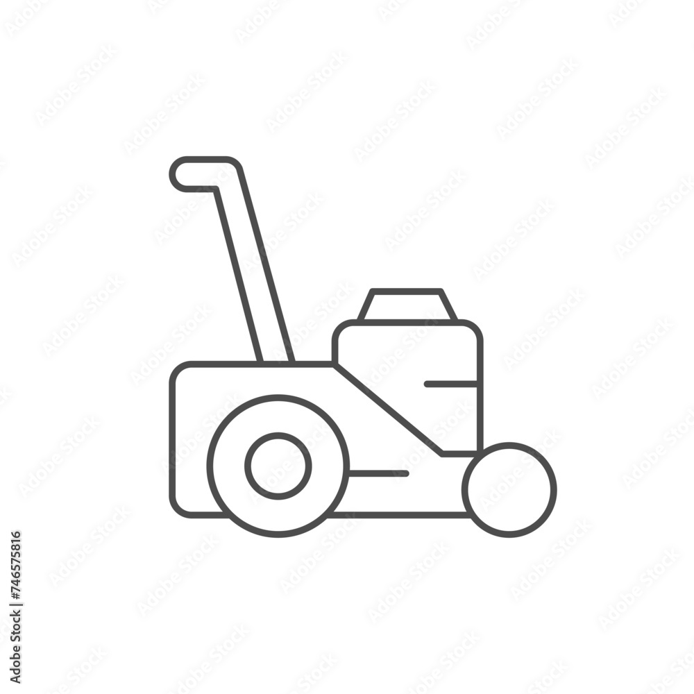Lawn mower line outline icon