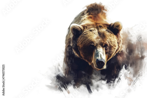 Grizzly Bear isolated on transparent background