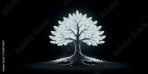 electric tree on black background